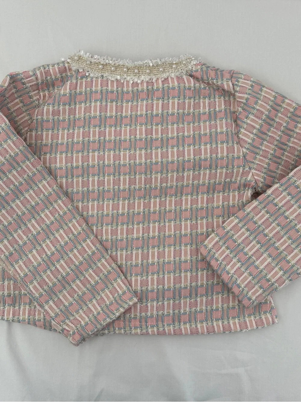 Girls' Pink Tweed Bow-Trim Jacket by BMG